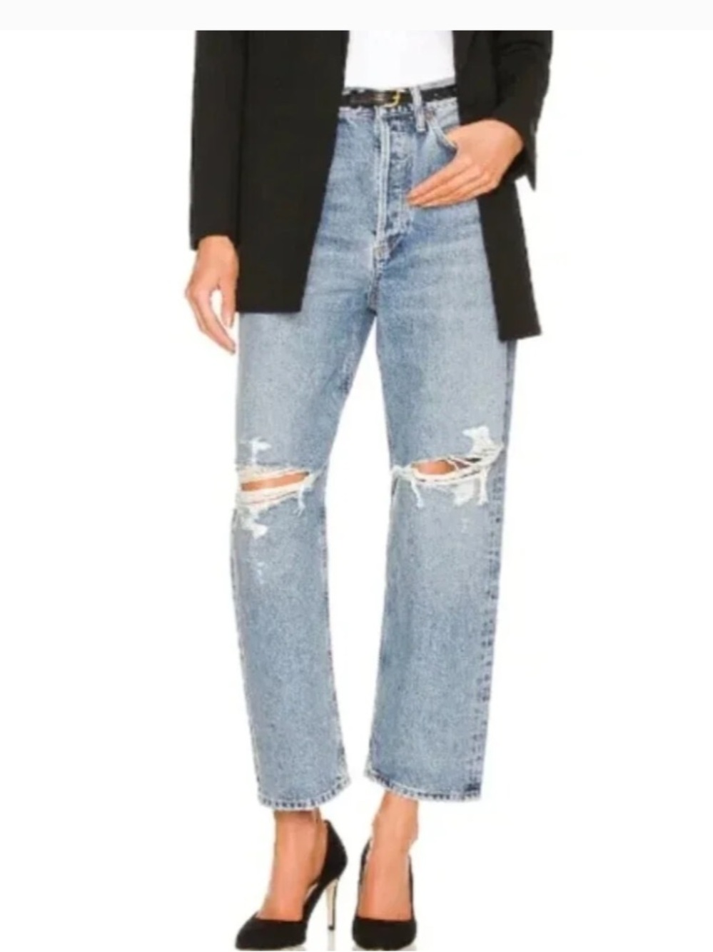 Agolde 90s Mid Rise Loose Fit Distressed Jeans Size 27